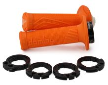 Gripy LOCK-ON D100 (offroad) délka 125/130 mm (4 vačky), DOMINO (oranžové)