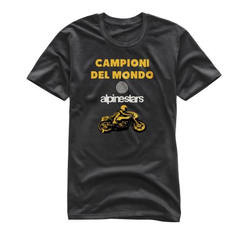 triko DEL MONDO TEE krátký rukáv, ALPINESTARS - Itálie (černé/žluté/bílé)