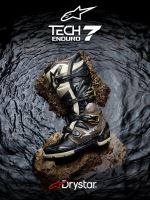 Boty TECH 7 ENDURO DRYSTAR, ALPINESTARS (černá/tmavě šedá/zlatá) 2027 (10)