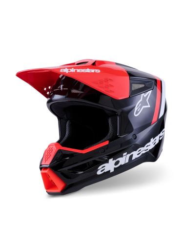 Přilba S-M3 RADIUM, ALPINESTARS (černá/červená fluo/bílá) 2027