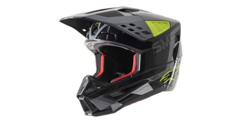 Přilba S-M5 ROVER HELMET ECE 2020, ALPINESTARS (antracit/žlutá fluo/šedá maskáčová)