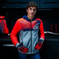Bunda CHROME V2 SPORT HOODIE MM93 kolekce, ALPINESTARS (světle šedá/modrá/červená fluo) 2027 (2)