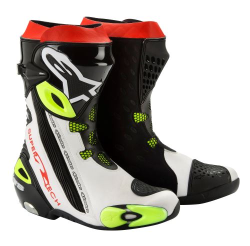 boty Supertech R, ALPINESTARS - Itálie (černé/bílé/žlutá fluo)