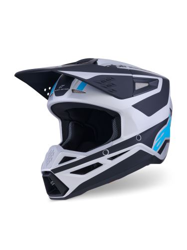 Přilba S-M3 HEAT, ALPINESTARS (stříbrná/modrá/černá matná) 2027