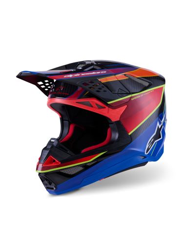 Přilba SUPERTECH S-M10 ERA, ALPINESTARS (modrá/červená/žlutá fluo) 2026