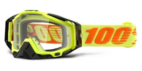 Brýle Racecraft Attack Yellow, 100% (čiré plexi + chránič nosu +20 strhávaček)