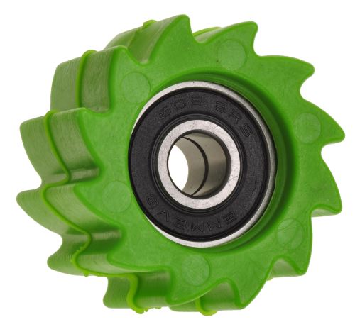 Kladka řetězu Kawasaki, RTECH (zelená, vnitřní průměr 8 mm, vnější průměr 38 mm, šířka 23 mm)