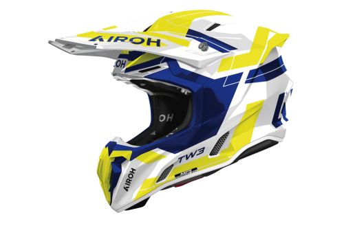 Přilba TWIST 3 Dynasty, AIROH (modro-žlutá fluo lesklá) 2027