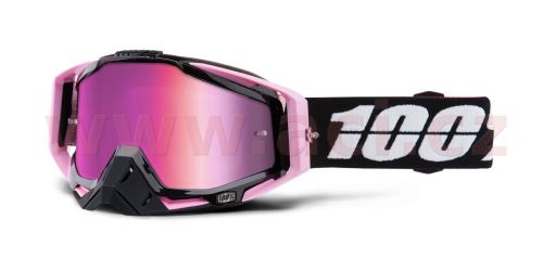 brýle Racecraft Floyd, 100 - USA (růžové chrom plexi  čiré plexi  chránič nosu 20 strhávač
