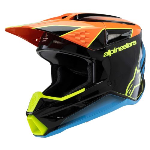 Přilba S-M3 FRAY, ALPINESTARS, dětská (černá/oranžová fluo/žlutá fluo/tyrkysová)