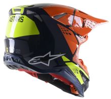 Přilba SUPERTECH S-M8 FACTORY, ALPINESTARS (tmavá modrá/oranžová/žlutá fluo lesklá) (1)