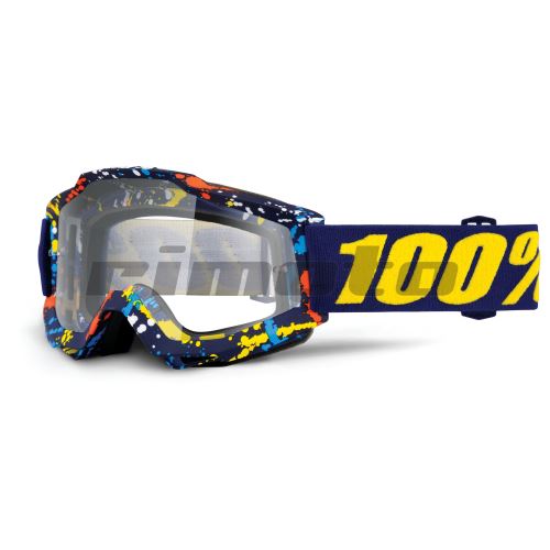brýle Accuri Pollok, 100 - USA (modrá , čiré plexi s čepy pro slídy)