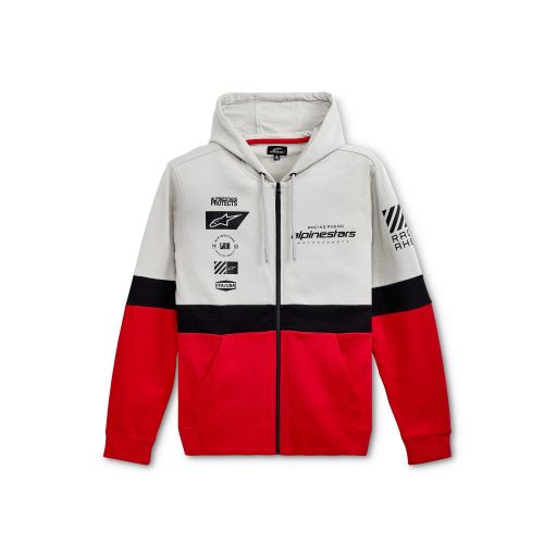 Mikina POSITION ZIP HOODIE, ALPINESTARS (stříbrná/černá/červená)