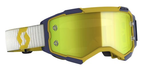 Brýle FURY, SCOTT (žlutá/modrá, žluté chrom, plexi s čepy pro slidy)