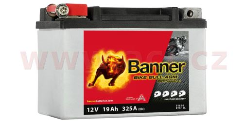 Baterie 12V, YTX9-BS, 8Ah, 120A, BANNER Bike Bull AGM PRO 150x88x106