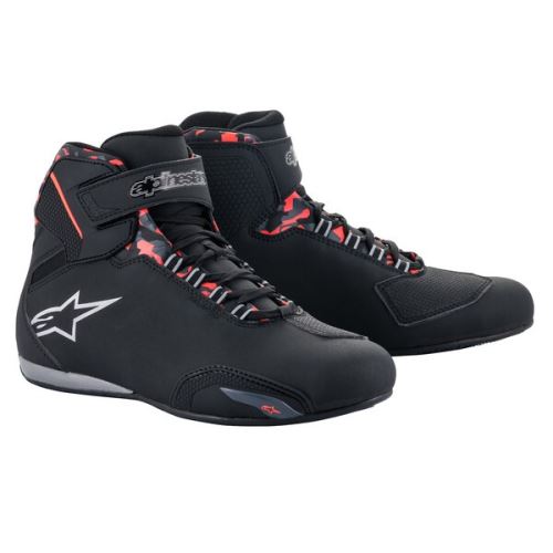 Boty SEKTOR WATERPROOF, ALPINESTARS (černá/červená/šedá/camo) 2027