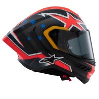 Přilba SUPERTECH R10 limitovaná edice JACK MILLER, ALPINESTARS (matný karbon/červená/modrá/žlutá/bílá) (10)