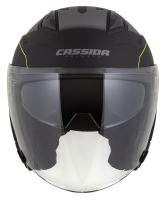 Přilba Jet Tech RoxoR, CASSIDA (černá matná/žlutá fluo/šedá) (1)