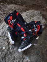 Boty TECH 7 ENDURO DRYSTAR, ALPINESTARS (černá/červená fluo/bílá) 2027 (10)