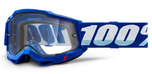 ACCURI 2, 100% Enduro Moto brýle modré, čiré Dual plexi