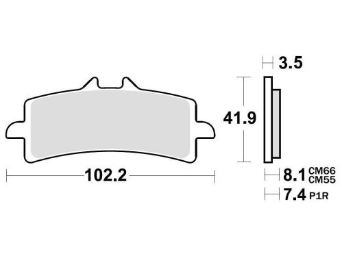 Brzdové destičky, BRAKING (semi metalická směs CM66) 2 ks v balení