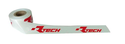 Ohraničovací páska ("mlíko") s červeným nápisem "Rtech", RTECH (bílá, 120m)