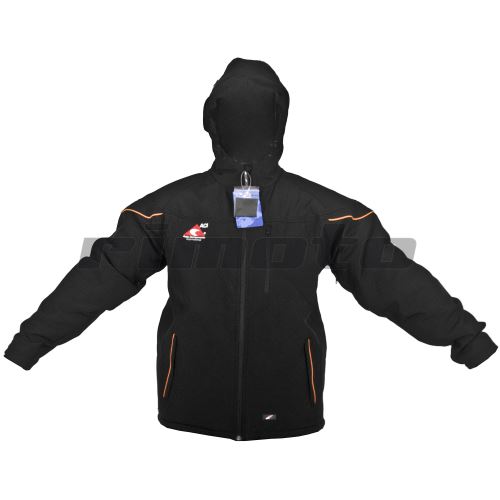 Softshell zimní bunda černá s oranž. proužky (332457)