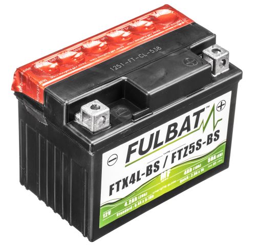Baterie 12V, YTX4L-BS/YTZ5S-BS, 4,2Ah, 50A, bezúdržbová MF AGM 113x70x85, FULBAT (vč. balení elektrolytu)