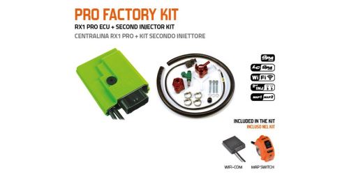 PRO FACTORY KIT řídící jednotky RX1 PRO s přepínačem MAP a druhým vstřikovačem, GET (kit-ECU+přepínač MAP+WifiCOM+vstřikovač č.2)