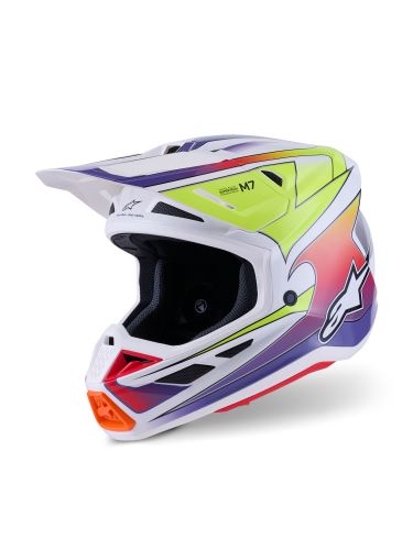 Přilba SUPERTECH S-M7 FUSE, ALPINESTARS (bílá/žlutá fluo/fialová) 2027