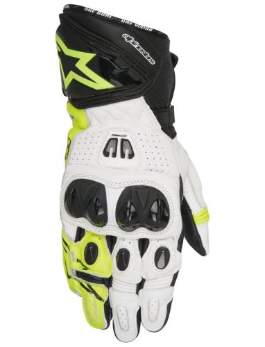 rukavice GP PRO, ALPINESTARS - Itálie (černé/bílé/žluté fluo)