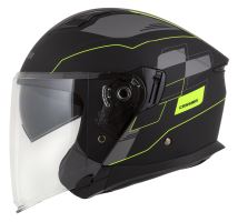 Přilba Jet Tech RoxoR, CASSIDA (černá matná/žlutá fluo/šedá) (5)