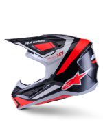 Přilba SUPERTECH S-M7 RISE, ALPINESTARS (černá/stříbrná/červená fluo) 2027 (1)