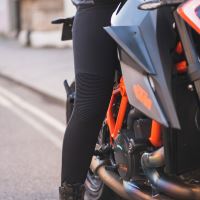 PRODLOUŽENÉ kalhoty SUPER MOTO, OXFORD, dámské (legíny s Aramidovou podšívkou, černé) (7)