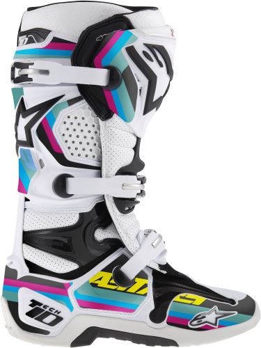 Sada polepů pro boty TECH 10, ALPINESTARS (černá/světle modrá/fialová/zelená, pro velikosti 7-10/40,5-44,5)
