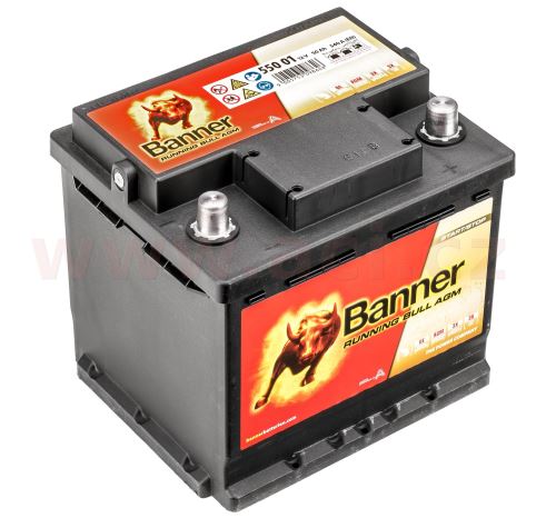 50Ah baterie, 540A, pravá BANNER Running Bull AGM 210x175x190