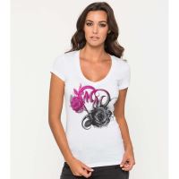 Dámské triko Metal Mulisha Passion Vneck WMS bílé Dámské triko Metal Mulisha Passion Vneck WMS bílé