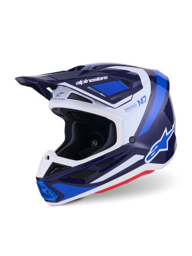 Přilba SUPERTECH S-M7 RISE, ALPINESTARS (modrá/bílá) 2027