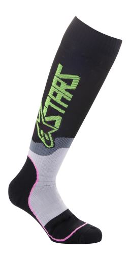 Ponožky MX PLUS-2 SOCKS 2022, ALPINESTARS (černá/zelená neon/růžová fluo)