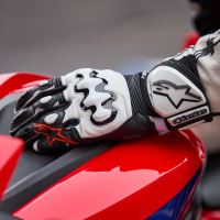 Rukavice GP PRO R 4, ALPINESTARS (černá/bílá) 2027 (2)