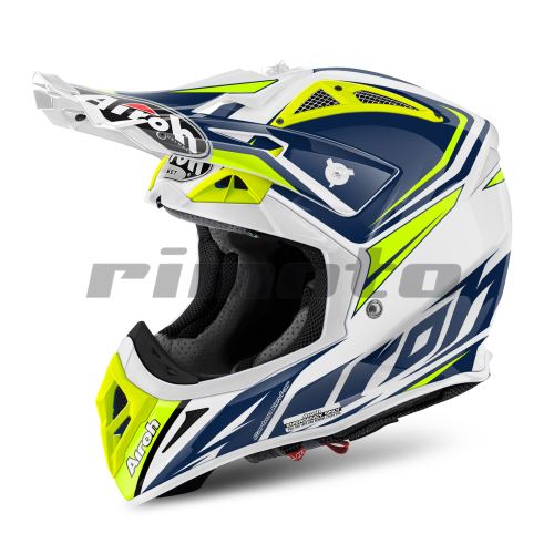 přilba AVIATOR 2.2 Ready, AIROH - Itálie (bílá/modrá/žlutá) (262914)