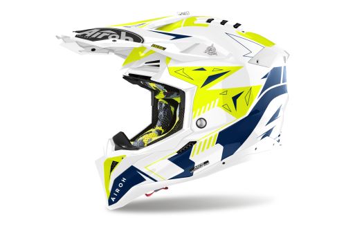 Přilba AVIATOR 3 Spin, AIROH (žlutá/modrá) 2025