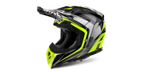 přilba AVIATOR 2.2 Warning, AIROH - Itálie (šedá/žlutá) (333928)
