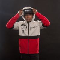 Mikina POSITION ZIP HOODIE, ALPINESTARS (stříbrná/černá/červená) (2)