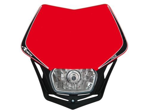 UNI přední maska včetně světla V-Face, RTECH (červeno-černá)