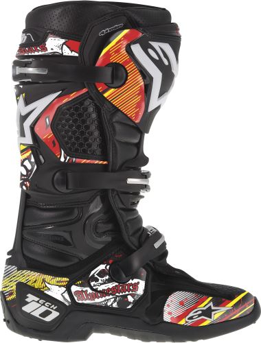Sada polepů pro boty TECH 10 model 2014 až 2018, ALPINESTARS (červená/bílá/žlutá)