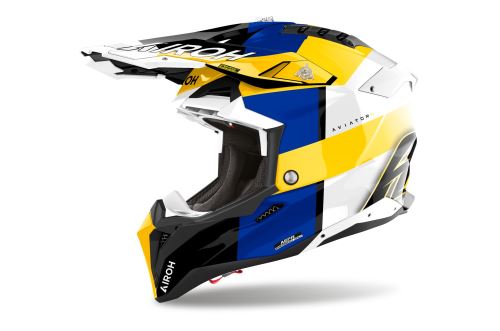 Přilba AVIATOR 3 Monarch, AIROH (modrá/žlutá lesklá) 2026