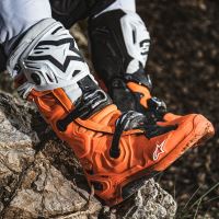 Boty TECH 10 ENDURO, ALPINESTARS (oranžová fluo/černá/bílá) 2027 (10)