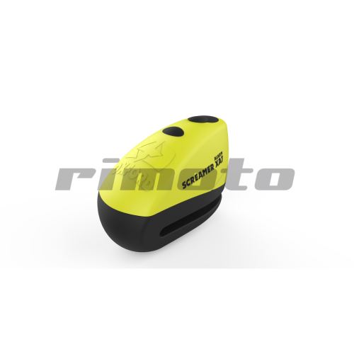 zámek kotoučové brzdy Screamer XA7, OXFORD - Anglie (integrovaný alarm, žlutý/černý, průmě