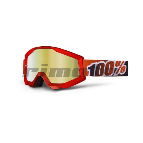 brýle Strata Fire Red, 100 - USA (červená , červené chrom plexi s čepy pro slídy)